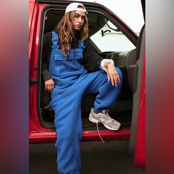 SALE TODAY🔥 FP MOVEMENT Hit The Slopes Salopette Jumpsuit Swim Club Blue NWT - Picture 3 of 16